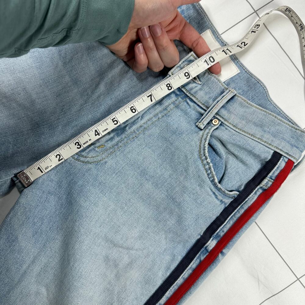 MOTHER Light Blue Jeans with Red Stripe - Picture 10 of 12